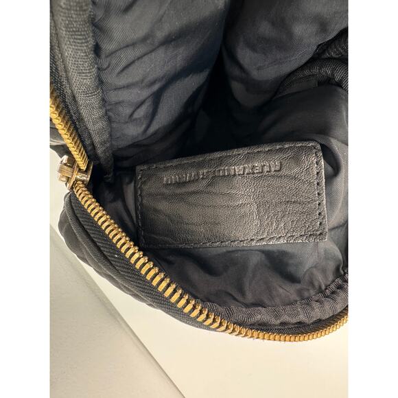 Alexander Wang Angela Handbag Black Dumbo Pebbled Leather Gold Studs Pochette - Picture 8 of 9